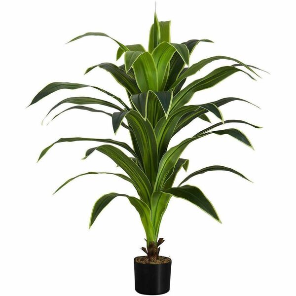Monarch Specialties Artificial Plant - 47"H / Indoor Dracaena in A 5" Pot - Dracaena - Stem - Pot1 Each