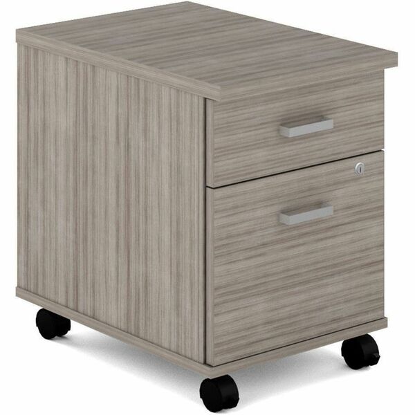 Newland Box/File Mobile Pedestal, Noce Grigio - Offices to Go Newland Mobile Pedestal - 1 Box, 1 File - Noce Grigio
