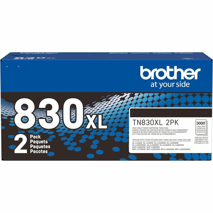 Brother Original High Yield Laser Toner Cartridge - Twin-pack - Black - 2 / Pack - 3000