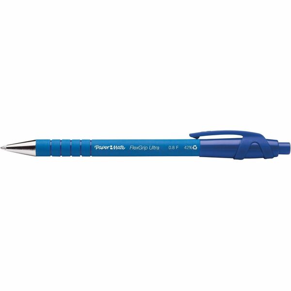 Paper Mate Flexgrip Ultra Retractable Pens - Fine Pen Point - Refillable - Retractable - Blue Ink - Alcohol Based - Rubber Barrel - 1 / Each