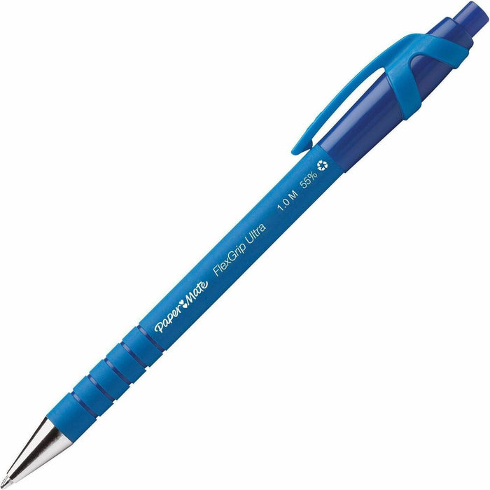 Paper Mate Flexgrip Ultra Retractable Pens - Refillable - Retractable - Blue Ink - Rubber Barrel - 1 Each