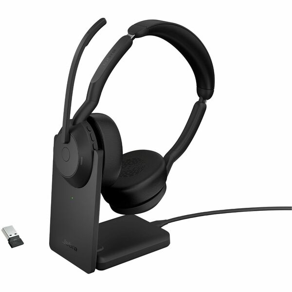 Jabra Evolve2 55 Headset - Stereo - USB - Wireless - Bluetooth - 98.4 ft - Over-the-head - Binaural - Supra-aural - Noise Cancelling Microphone