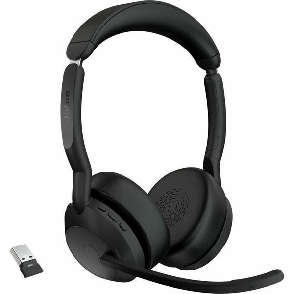 Jabra Evolve2 55 Headset - Microsoft Teams Certification - Stereo - USB - Wireless - Bluetooth - 98.4 ft - Over-the-head - Binaural - Supra-aural - Noise Cancelling Microphone