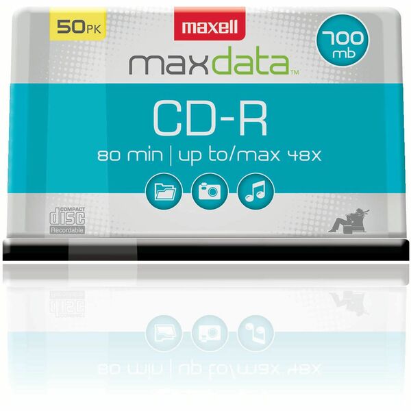 Maxell CD Recordable Media - CD-R - 48x - 700 MB - 50 / Each - 120mm - 1.33 Hour Maximum Recording Time