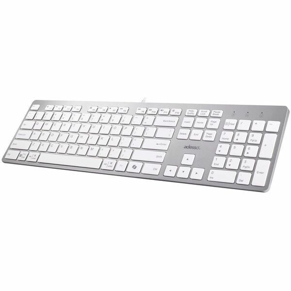 Adesso EasyTouch AKB-730UW Keyboard - Cable Connectivity - USB Type C Interface - 112 Key(s) - CoPilot, Multimedia, Windows Key, Internet, My Computer, Back, Forward, Search, Email, Play/Pause, Stop, ... Hot Key(s) - Windows, Android, Mac OS, Linux - Engl