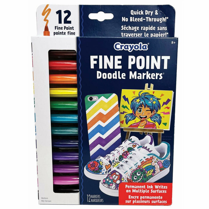 Crayola Doodle Markers - Assorted Ink - 12 / Pack