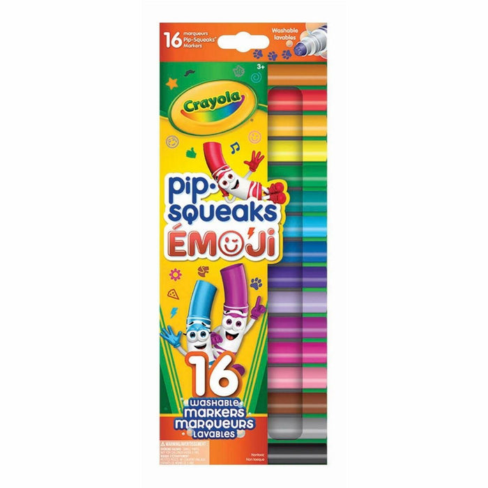 Crayola Pip-Squeaks Emoji Stamper Markers - Washable - Assorted Ink - 16 / Pack