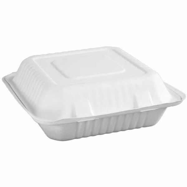 Globe JP901 Storage Ware - Food, Breakroom - Microwave Safe - Oven Safe - White - Bagasse, Sugarcane Fiber Body - 50 / Pack