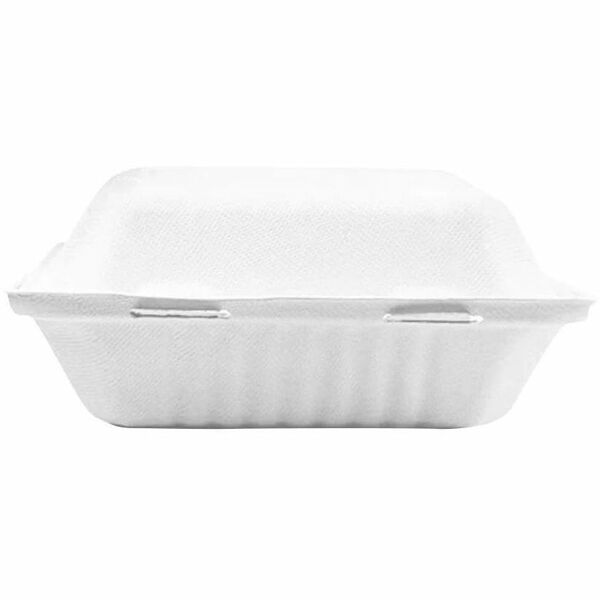 Globe 9" x 9" , 3 Compartment Storage Ware - , Microwave Safe - Oven Safe - White - Bagasse, Sugarcane Fiber Body - Square - 200/Case - Breakroom, Food - Microwave Safe - Oven Safe - White - Bagasse, Sugarcane Fiber Body - Square - 50 / Pack