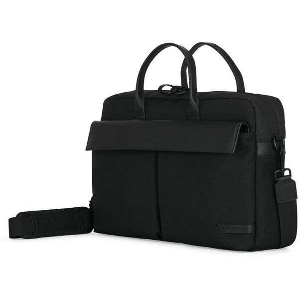 bugatti Madison Carrying Case (Briefcase) for 15.6" Notebook - Black - Nylon, Vegan Leather Body - 3.50" (88.90 mm) Height x 16" (406.40 mm) Width x 18.25" (463.55 mm) Depth - 1 Each