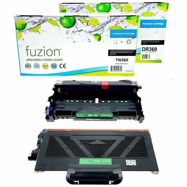 fuzion Compatible Toner & Drum Combo for Brother TN360 / DR360 - Yield: Toner 2,500,Drum 12,000
