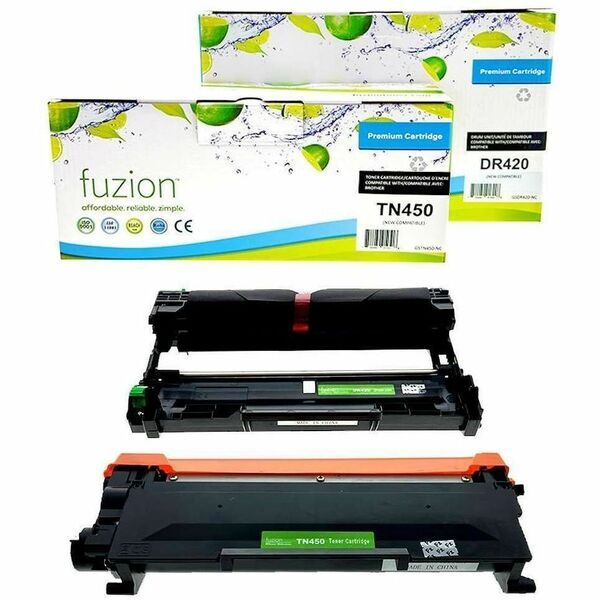 fuzion Compatible Toner & Drum Combo for Brother TN450 / DR420 - Yield: Toner 2,600,Drum 12,000