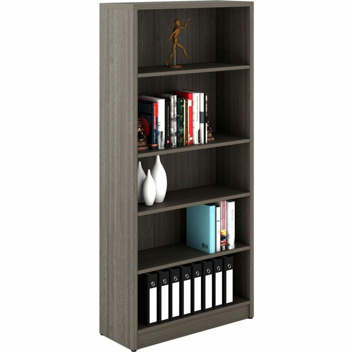 Newland 65.6" Bookcase, Absolute Acajou - Offices to Go Newland Bookcase - 65.6" - 4 Shelves - Absolute Acajou