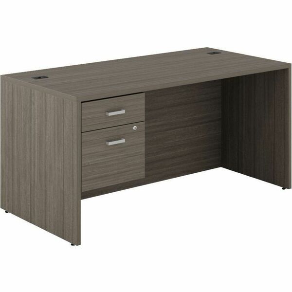 Offices To Go Newland Single Pedestal Desk - 60"W x 30"D - File Drawer(s) - Single Pedestal - Absolute Acajou Table Top - Leveling Glide, Modular - For Office, Meeting, Training