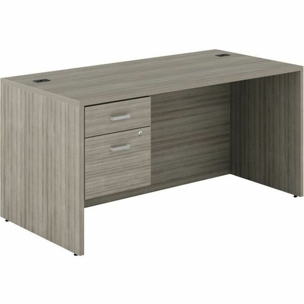 Offices To Go Newland Single Pedestal Desk - 60"W x 30"D - File Drawer(s) - Single Pedestal - Noce Grigio Table Top - Leveling Glide, Modular - For Office, Meeting, Training