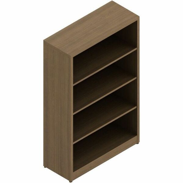 Offices To Go Newland | 48.6"H Bookcase - x 1" (25.40 mm) Thickness Top, 48.6" (1234.44 mm) Height x 30" (762 mm) Width x 12" (304.80 mm) Depth - 4 Shelve(s) - 3 Adjustable Shelf(ves) - Absolute Acajou Table Top - Leveling Glide, Adjustable Glide, Back Pa