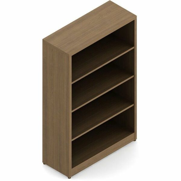 Offices To Go Newland | 48.6"H Bookcase - x 1" (25.40 mm) Thickness Top, 48.6" (1234.44 mm) Height x 30" (762 mm) Width x 12" (304.80 mm) Depth - 4 Shelve(s) - 3 Adjustable Shelf(ves) - Noce Grigio Table Top - Leveling Glide, Adjustable Glide, Back Panel,