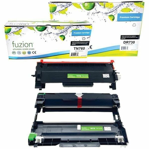 fuzion Laser Toner Cartridge/Drum Kit - Alternative for Brother TN760, DR730 - Black - 2 / Pack - 3000, 12000