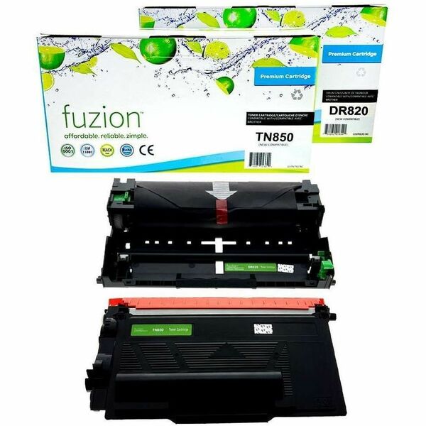 fuzion Compatible Toner & Drum Combo for Brother TN850 / DR820 - Yield: Toner 8,000,Drum 30,000