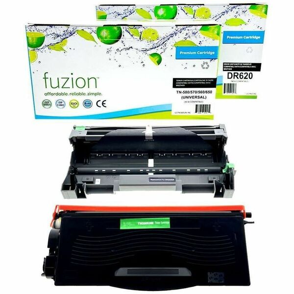 fuzion Compatible Toner & Drum Combo for Brother TN650 / DR620 - Yield: Toner 7,000, Drum 25,000