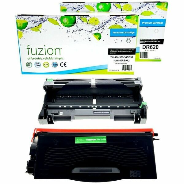 fuzion Laser Toner Cartridge/Drum Kit TN650, DR620 - 1 Each - 8000, 25000