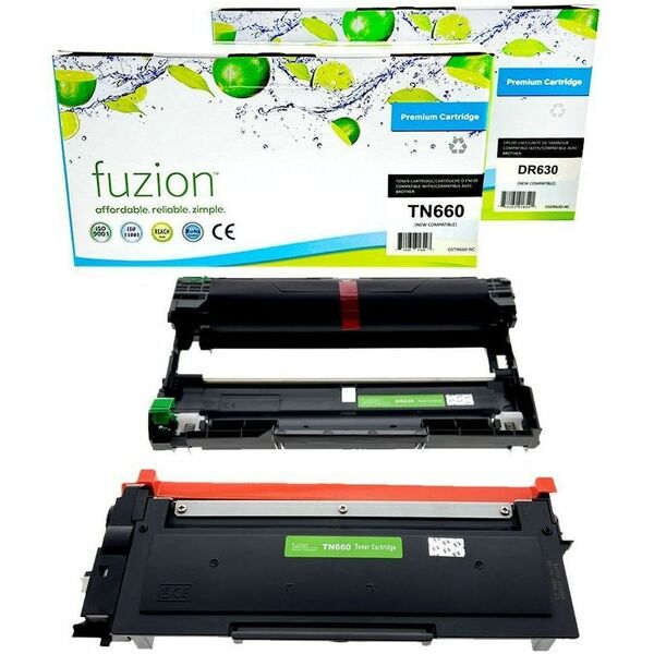 fuzion Laser Toner Cartridge/Drum Kit TN660, DR630 - 1 Each - 2600, 12000