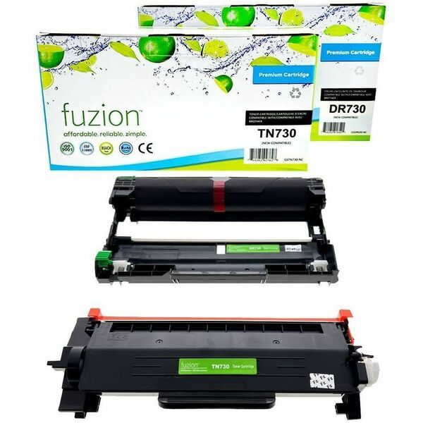 Fuzion Laser Toner Cartridge/Drum Kit TN730, DR730 - 1 Each - 1200, 12000