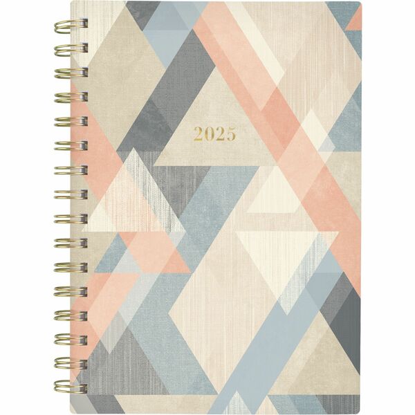 Mead Triad Weekly/Monthly Planner 8-1/2" x 6" Bilingual Multicolour - Weekly, Monthly - 12 Month - January 2025 - December 2025 - 1 Week, 1 Month Double Page Layout - 6" x 8 1/2" Sheet Size - Twin Wire - Multicolor - Poly - 8.5" Height x 6.4" Width - Rule