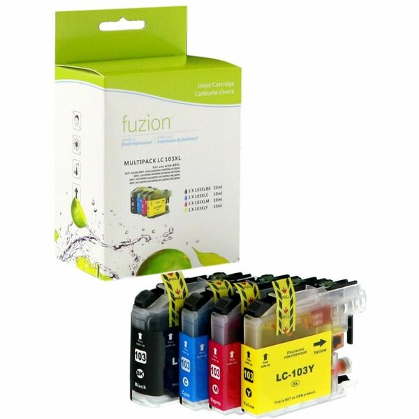 fuzion Remanufactured Standard Yield Inkjet Ink Cartridge LC103 - Black, Cyan, Magenta, Yellow - 4 / Pack - 600 pages