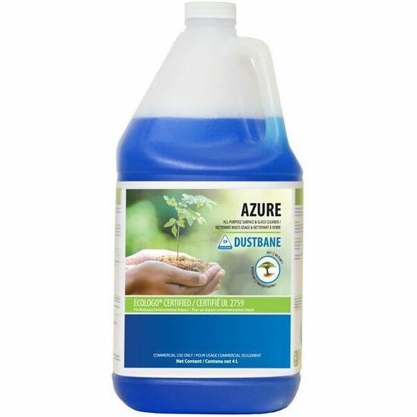 Dustbane All-Purpose Surface & Glass Cleaner - For Multipurpose - Concentrate - 4 L - 10 to 11 pH - Low Odor, Unscented, Solvent-free, Phosphate-free, Streak-free, VOC-free, APE-free, Ammonia-free, Biodegradable, Residue-free, Versatile, ... - Blue - 1 Ea