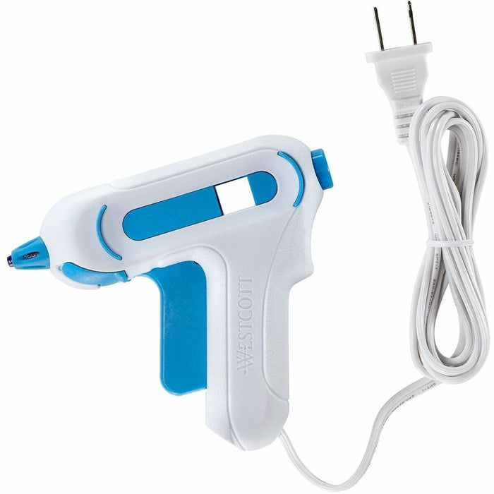 Westcott Manual Glue Gun - 360&deg;F (182.2&deg;C) - White, Blue