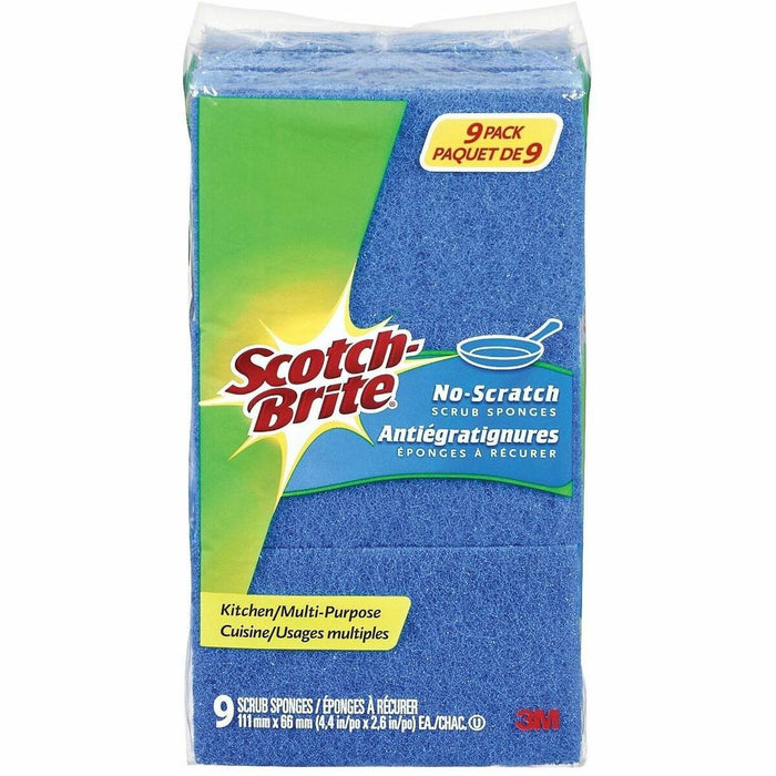Scotch-Brite Scrub Sponge - 9 / Pack - Sponge - Blue