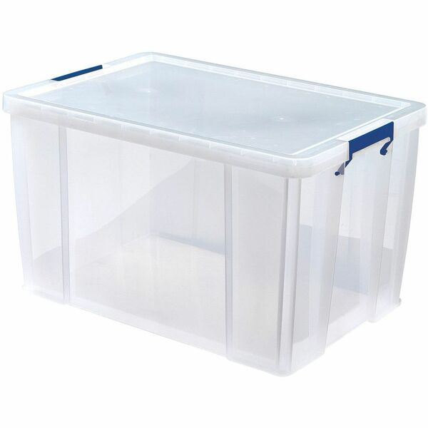 Bankers Box Plastic Storage Box - Internal Dimensions: 22.60" (574.04 mm) Width x 14.87" (377.70 mm) Depth x 14.75" (374.65 mm) Height - External Dimensions: 26" (660.40 mm) Width x 17.3" (439.42 mm) Depth x 15.3" (388.62 mm) Height - 85 L - Locking Clip