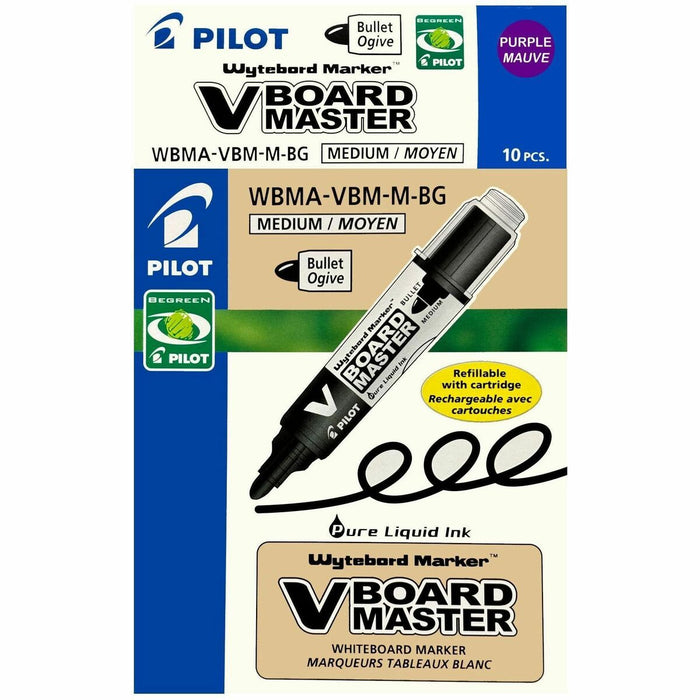 BeGreen V Board Master Dry Erase Marker - Refillable - Washable - Purple Ink - Liquid - Translucent, Transparent Barrel - 1 / Each