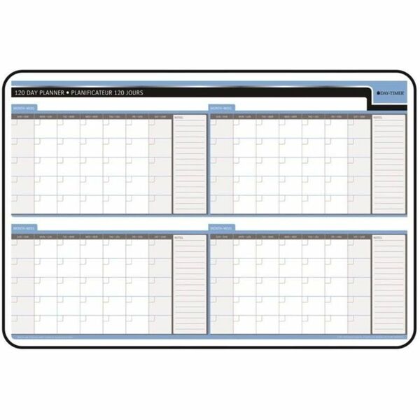 Day-Timer Standard Black Vinyl Frame Board, 120 Day, 24" x 36" - Monthly - 4 Month Single Page Layout - 24 3/5" x 36 45/64" Sheet Size - Wall Mount - Black - Hardboard, Vinyl - Durable, Dry Erase Surface, Laminated, Write on/Wipe off, Double-sided - 1 Eac