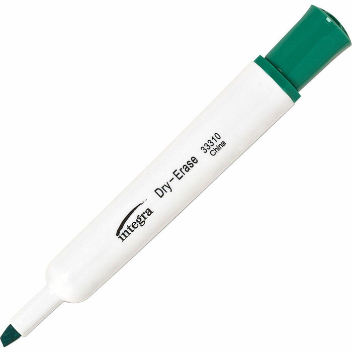 Integra Chisel Point Dry-erase Markers - Green Ink - 12 / Box