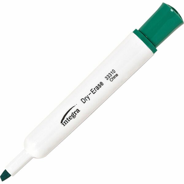 Integra Chisel Point Dry-erase Markers - Chisel Marker Point - Green Ink - 12 / Box