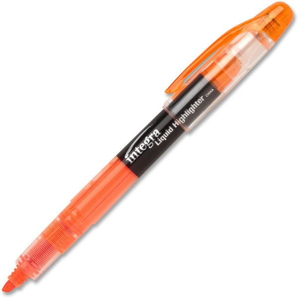 Integra Liquid Highlighters - Chisel Marker Point - Fluorescent Orange Ink - 12 / Box