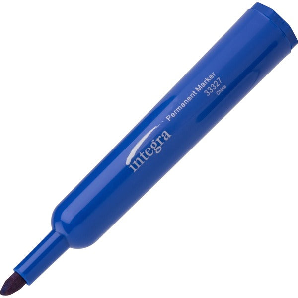 Integra Permanent Chisel Markers - Chisel Marker Point - Blue Ink - 12 / Box