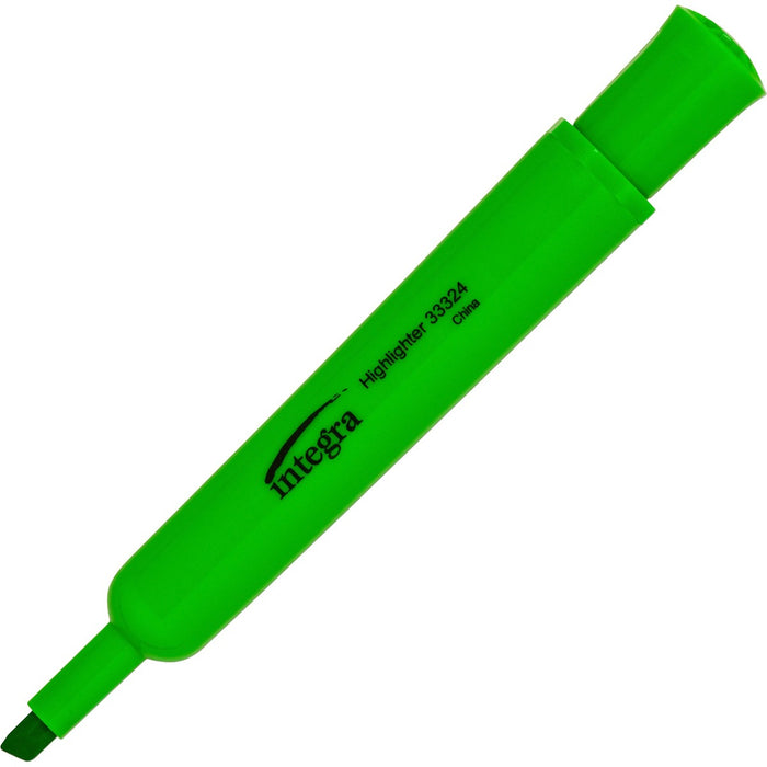 Integra Chisel Desk Liquid Highlighters - Green Ink - 12 / Box