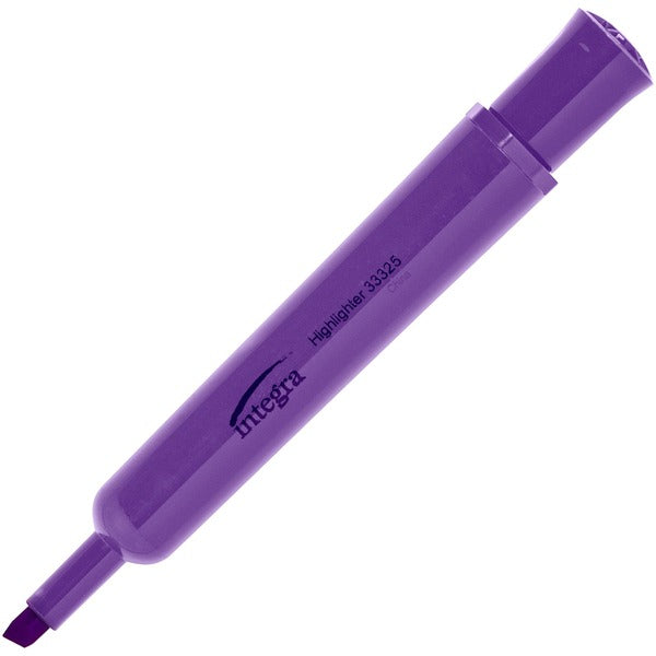 Integra Chisel Desk Liquid Highlighters - Chisel Marker Point - Purple Ink - 12 / Box