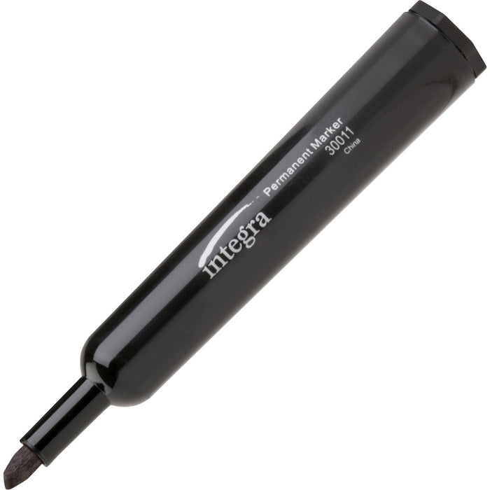 Integra Permanent Chisel Markers - Black Ink - 12 / Box