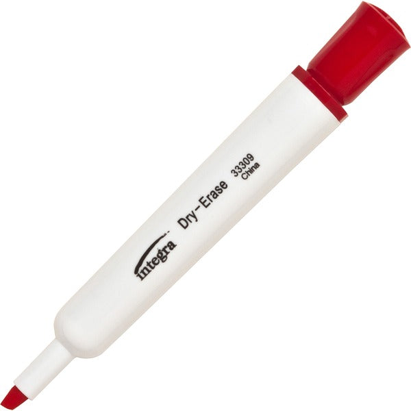 Integra Chisel Point Dry-erase Markers - Chisel Marker Point Style - Red - 12 / Box