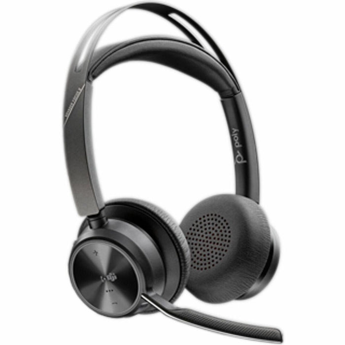 Poly Voyager Focus 2 Headset - Microsoft Teams Certification - Google Assistant, Siri - Stereo - USB Type C - Wired/Wireless - Bluetooth - 298.6 ft (91 m) - 20 Hz to 20 kHz - Over-the-head, On-ear - Binaural - Supra-aural - 4" (101.60 mm) Cable - Omni-dir