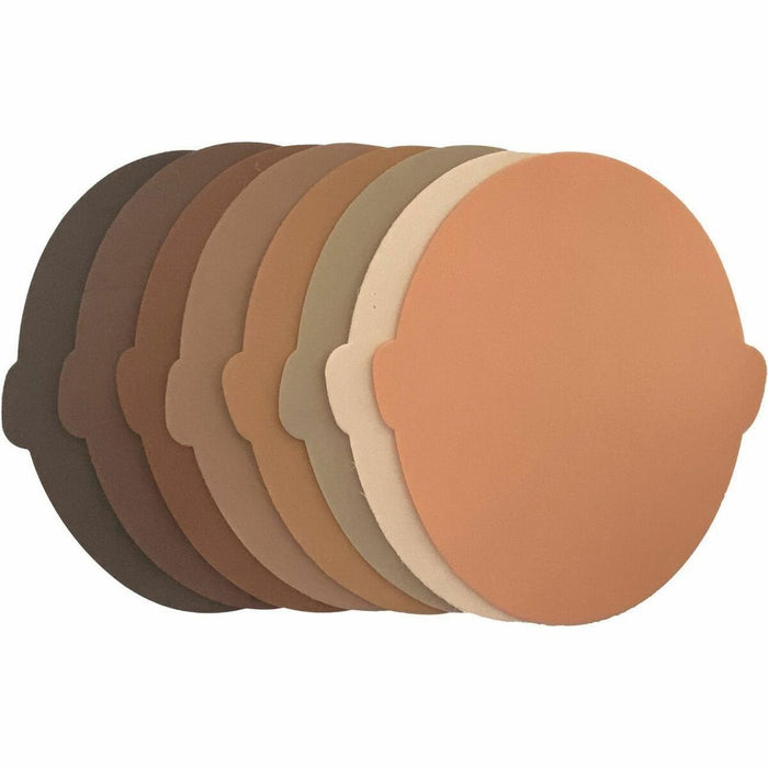 DBLG Import Multicultural Foam Faces - Craft - 7.87" (200 mm) Height x 6.69" (170 mm) Width - Foam - 8 / Pack