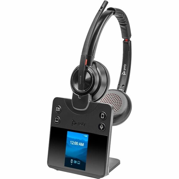 Poly Savi 8420 Headset - Stereo - USB Type A, USB Type C - Wireless - Bluetooth/DECT - 590.6 ft (180 m) - 32 Ohm - Over-the-head - Binaural - Supra-aural - Noise Cancelling Microphone - Noise Canceling - Black