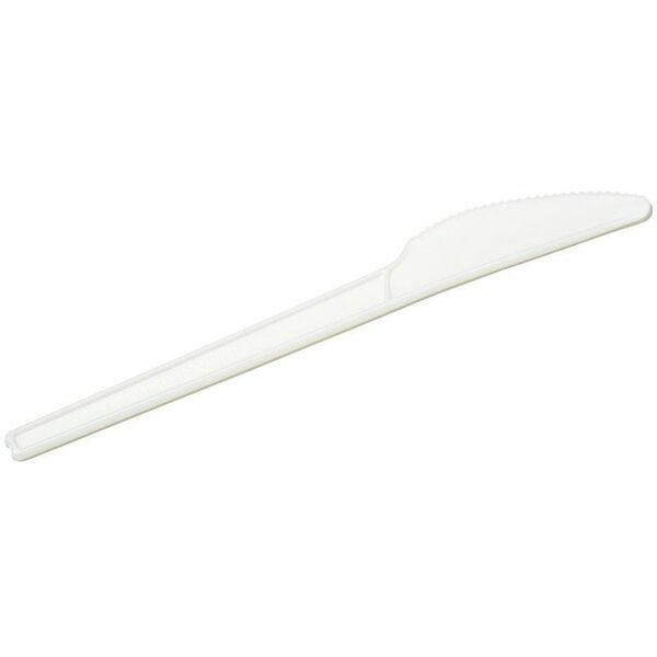 Eco Guardian 6.5" CPLA Compostable Knife - Knife - Crystallized Polylactic Acid (CPLA) - White 50/Pack - Knife - Knife - Food - Crystallized Polylactic Acid (CPLA) - Natural White - 50 / Pack
