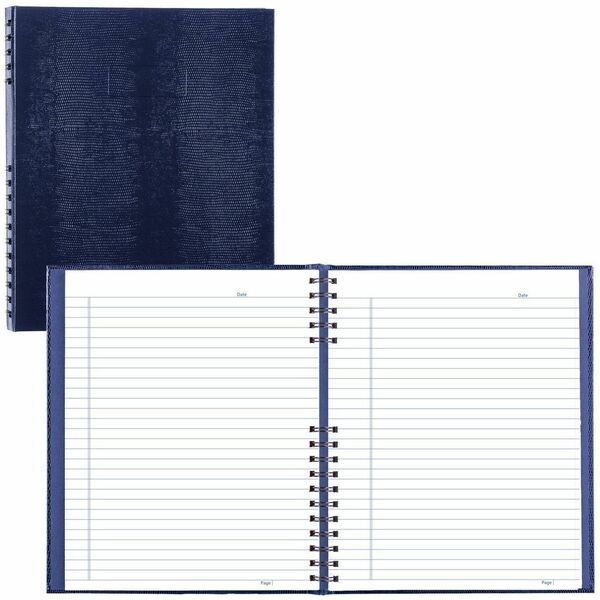 Blueline NotePro Notebook - 200 Pages - Printed - Twin Wirebound - Both Side Ruling Surface - Ruled Front Ruling - Ruled Blue Margin - 10.75" (273.05 mm) Height x 8.50" (215.90 mm) Width - White Paper - Blue Lizard Cover - Index Sheet, Self-adhesive Tab,