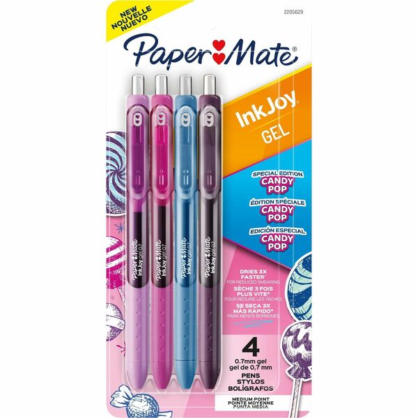 Paper Mate InkJoy Gel Pens - 0.7 mm (0.03") Pen Point - Retractable - Assorted Ink - Gel-based - 4 / Pack