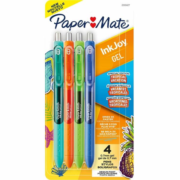 Paper Mate InkJoy Gel Pens - 0.7 mm (0.03") Pen Point - Retractable - Assorted Ink - Gel-based - 4 / Pack
